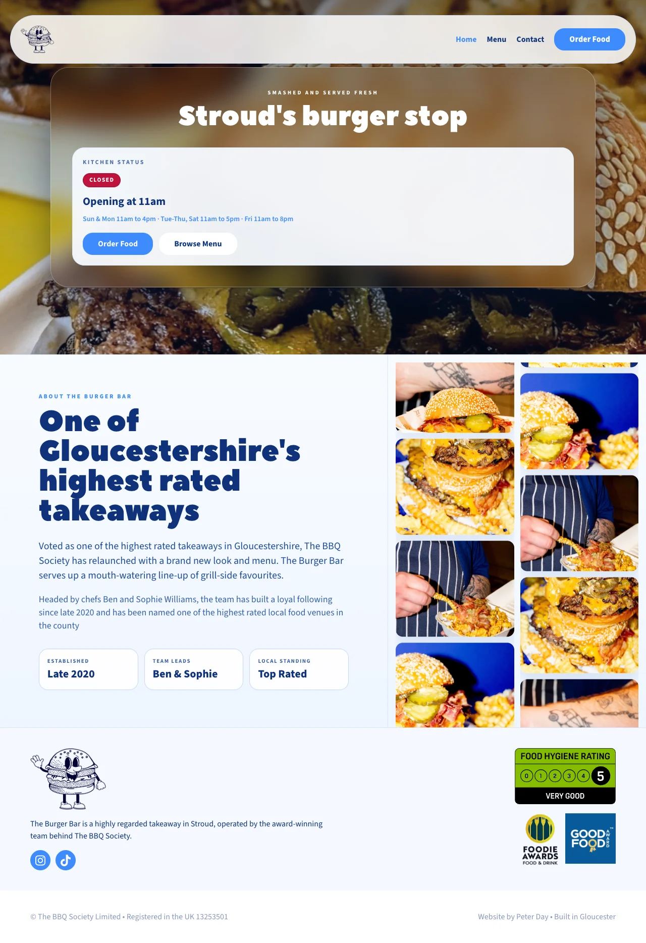 The Burger Bar Stroud website